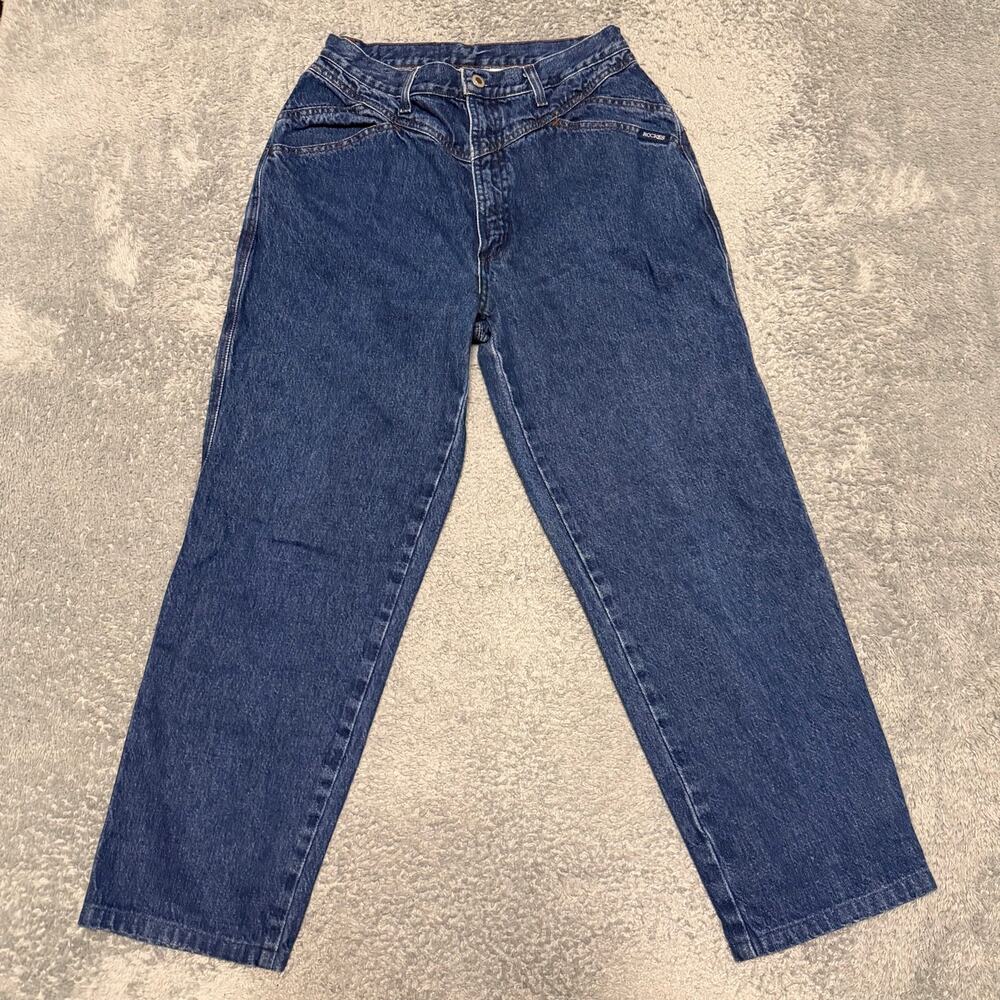 Vtg Rocky Mountain Jeans Womens 28x26 Cropped Pleated Front Bareback Western